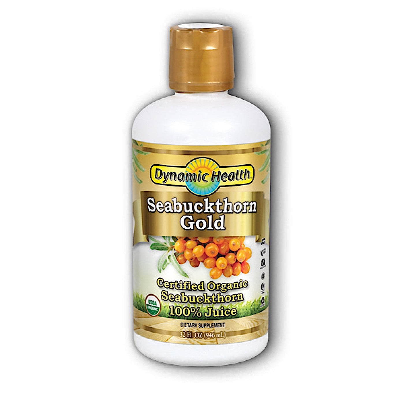 Dynamic Health, Organic 100% Certified Sea Buckthorn Juice, 32 Oz UPC 790223101836 | HiLife Vitamins